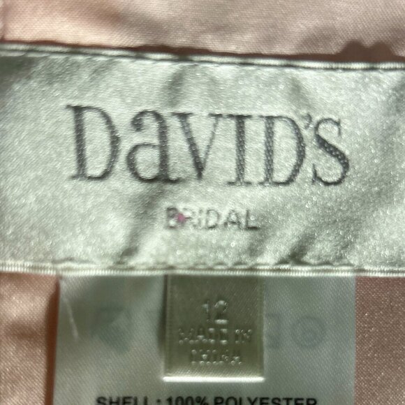 David's Bridal SZ 12 Bridesmaid Petal Strapless sweetheart neck wedding bridal - Picture 9 of 11